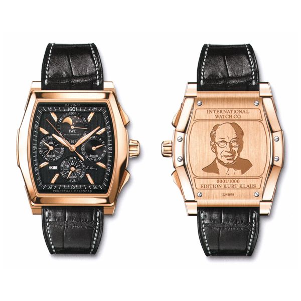 en or rouge 18 carats avec bracelet en alligator brun foncé IW376206