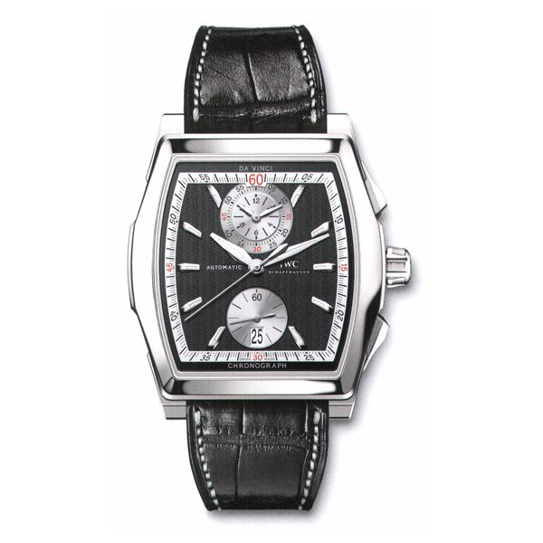 en acier fin avec bracelet en alligator noir IW376421